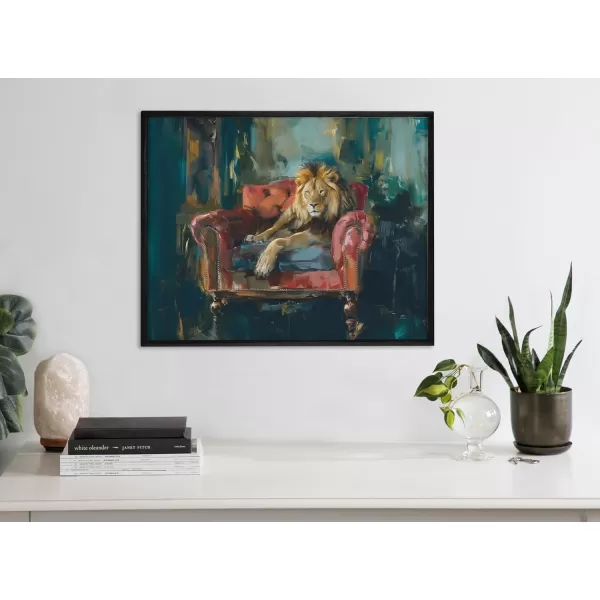 Kate and Laurel Cute Deer Wearing Glasses Framed Wall Art by The Creative Bunch Studio 12x16 Black Adorable Animal Art for WallBlack  Lion Jewel Tones