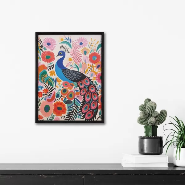 Kate and Laurel Cute Deer Wearing Glasses Framed Wall Art by The Creative Bunch Studio 12x16 Black Adorable Animal Art for WallBlack  Peacock