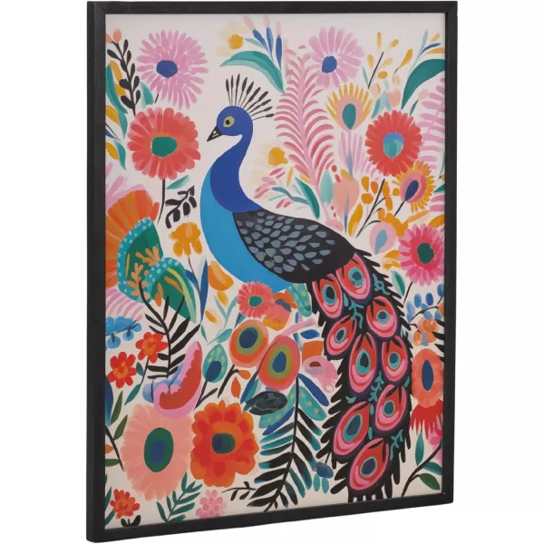 Kate and Laurel Cute Deer Wearing Glasses Framed Wall Art by The Creative Bunch Studio 12x16 Black Adorable Animal Art for WallBlack  Peacock