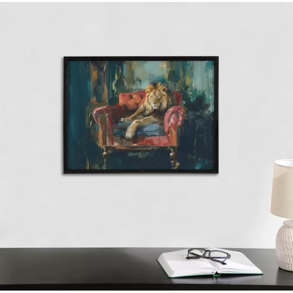 Kate and Laurel Cute Deer Wearing Glasses Framed Wall Art by The Creative Bunch Studio 12x16 Black Adorable Animal Art for WallBlack