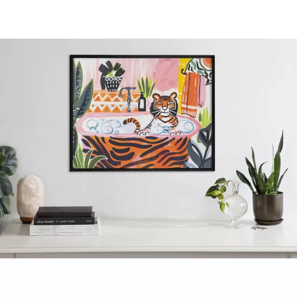 Kate and Laurel Cute Deer Wearing Glasses Framed Wall Art by The Creative Bunch Studio 12x16 Black Adorable Animal Art for WallBlack