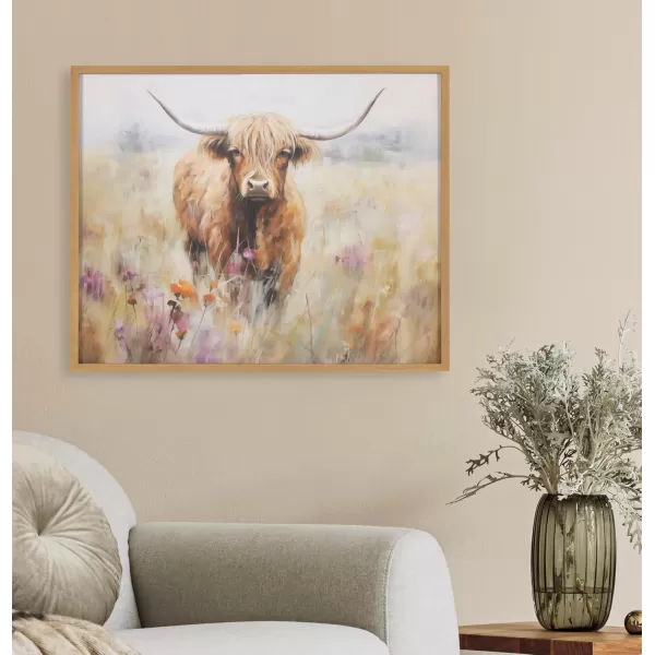 Kate and Laurel Cute Deer Wearing Glasses Framed Wall Art by The Creative Bunch Studio 12x16 Black Adorable Animal Art for WallGold  Cow Flower Field