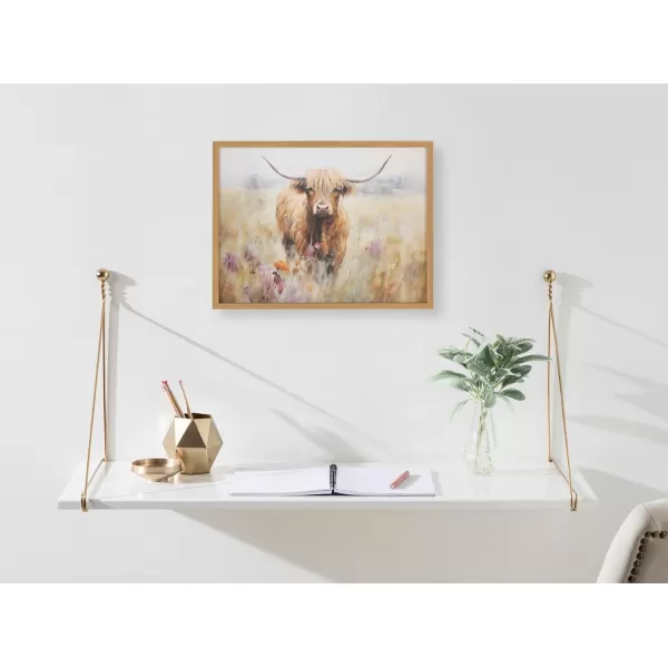 Kate and Laurel Cute Deer Wearing Glasses Framed Wall Art by The Creative Bunch Studio 12x16 Black Adorable Animal Art for WallGold  Cow Flower Field