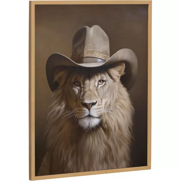 Kate and Laurel Cute Deer Wearing Glasses Framed Wall Art by The Creative Bunch Studio 12x16 Black Adorable Animal Art for WallGold  Cowboy Hat