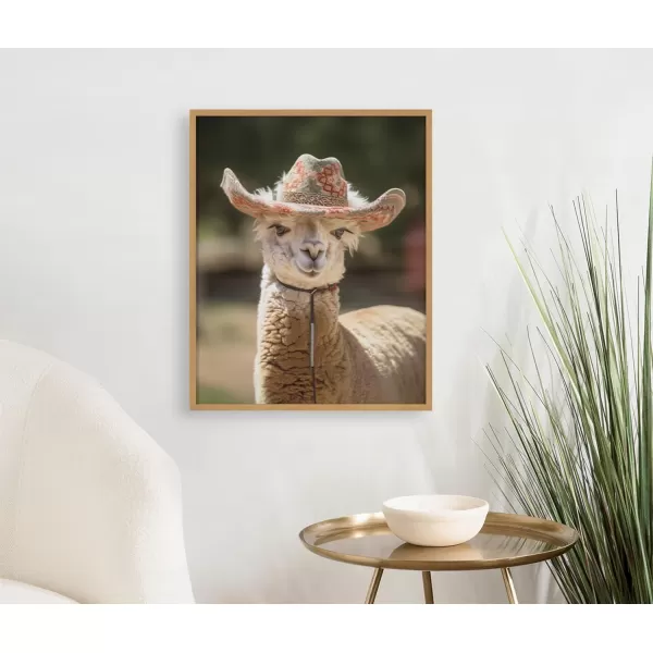 Kate and Laurel Cute Deer Wearing Glasses Framed Wall Art by The Creative Bunch Studio 12x16 Black Adorable Animal Art for WallGold  Cowgirl Hat
