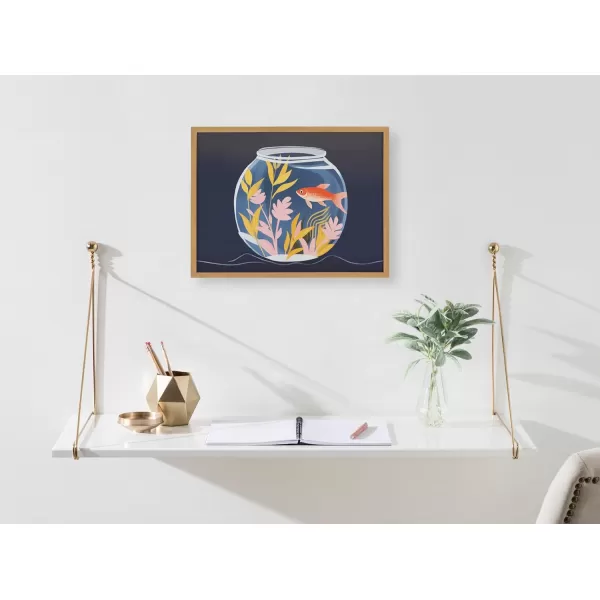 Kate and Laurel Cute Deer Wearing Glasses Framed Wall Art by The Creative Bunch Studio 12x16 Black Adorable Animal Art for WallGold  Fish Tank