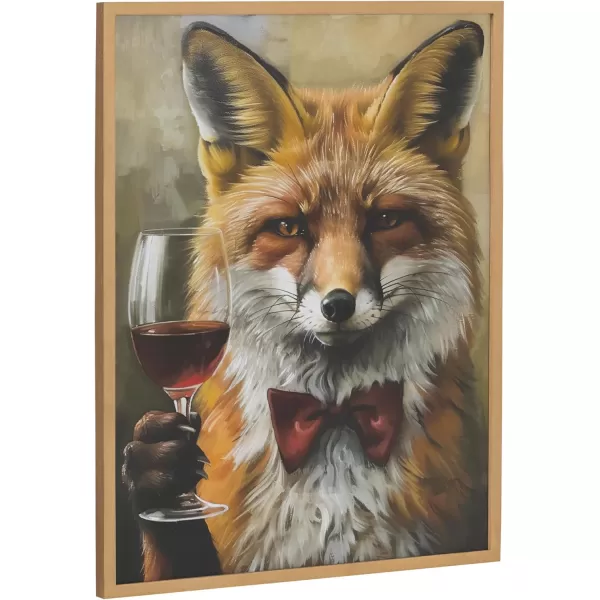 Kate and Laurel Cute Deer Wearing Glasses Framed Wall Art by The Creative Bunch Studio 12x16 Black Adorable Animal Art for WallGold  Fox Wine