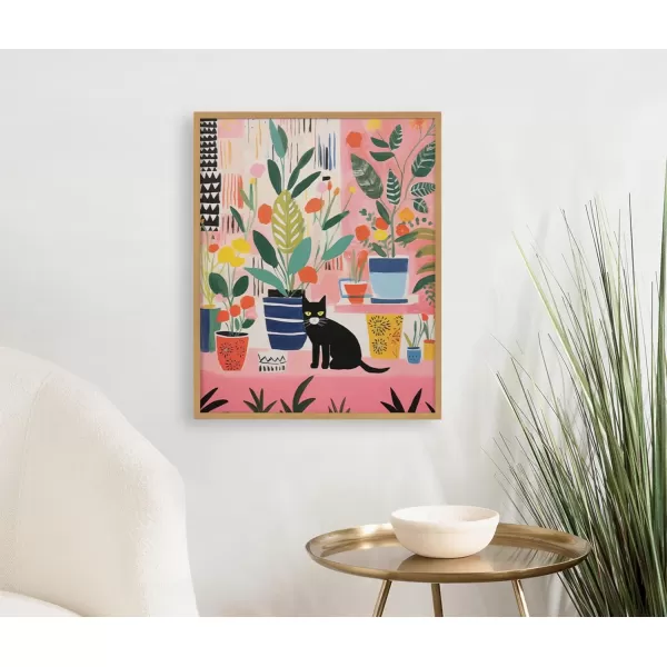 Kate and Laurel Cute Deer Wearing Glasses Framed Wall Art by The Creative Bunch Studio 12x16 Black Adorable Animal Art for WallGold  Kitty