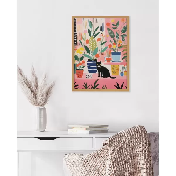 Kate and Laurel Cute Deer Wearing Glasses Framed Wall Art by The Creative Bunch Studio 12x16 Black Adorable Animal Art for WallGold  Kitty
