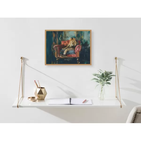 Kate and Laurel Cute Deer Wearing Glasses Framed Wall Art by The Creative Bunch Studio 12x16 Black Adorable Animal Art for WallGold  Lion