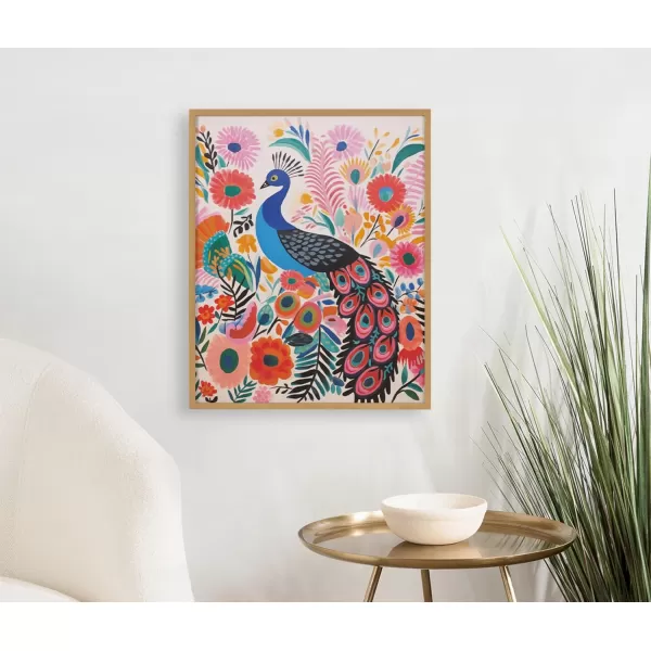 Kate and Laurel Cute Deer Wearing Glasses Framed Wall Art by The Creative Bunch Studio 12x16 Black Adorable Animal Art for WallGold  Peacock