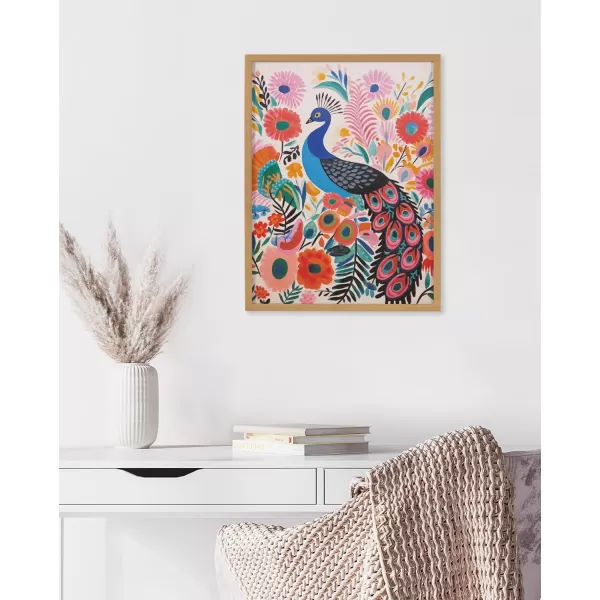Kate and Laurel Cute Deer Wearing Glasses Framed Wall Art by The Creative Bunch Studio 12x16 Black Adorable Animal Art for WallGold  Peacock