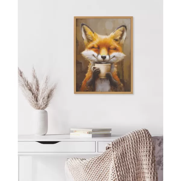 Kate and Laurel Cute Deer Wearing Glasses Framed Wall Art by The Creative Bunch Studio 12x16 Black Adorable Animal Art for WallGold