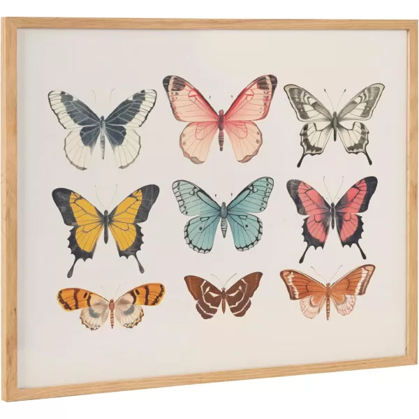 Kate and Laurel Cute Deer Wearing Glasses Framed Wall Art by The Creative Bunch Studio 12x16 Black Adorable Animal Art for WallNatural  Butterflies
