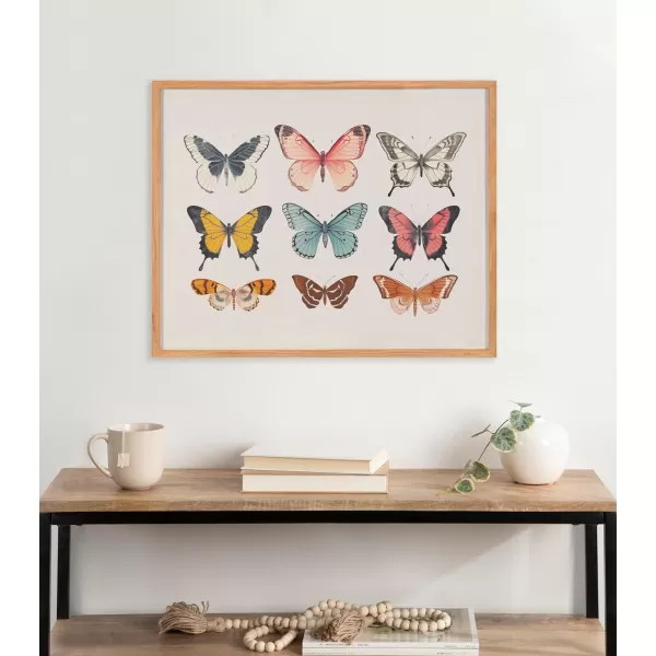 Kate and Laurel Cute Deer Wearing Glasses Framed Wall Art by The Creative Bunch Studio 12x16 Black Adorable Animal Art for WallNatural  Butterflies