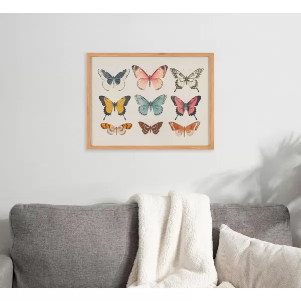 Kate and Laurel Cute Deer Wearing Glasses Framed Wall Art by The Creative Bunch Studio 12x16 Black Adorable Animal Art for WallNatural  Butterflies