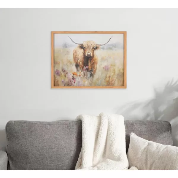 Kate and Laurel Cute Deer Wearing Glasses Framed Wall Art by The Creative Bunch Studio 12x16 Black Adorable Animal Art for WallNatural  Cow Flower Field