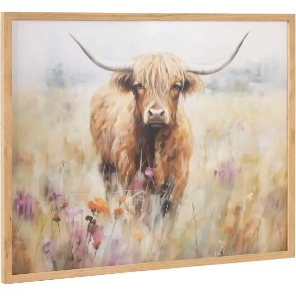 Kate and Laurel Cute Deer Wearing Glasses Framed Wall Art by The Creative Bunch Studio 12x16 Black Adorable Animal Art for WallNatural  Cow Flower Field
