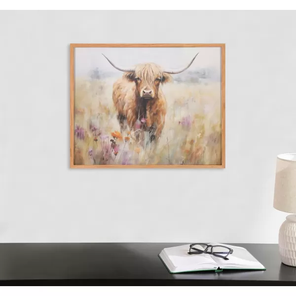 Kate and Laurel Cute Deer Wearing Glasses Framed Wall Art by The Creative Bunch Studio 12x16 Black Adorable Animal Art for WallNatural  Cow Flower Field