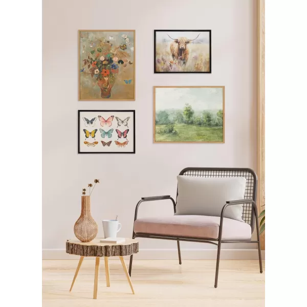 Kate and Laurel Cute Deer Wearing Glasses Framed Wall Art by The Creative Bunch Studio 12x16 Black Adorable Animal Art for WallNatural  Cow Flower Field