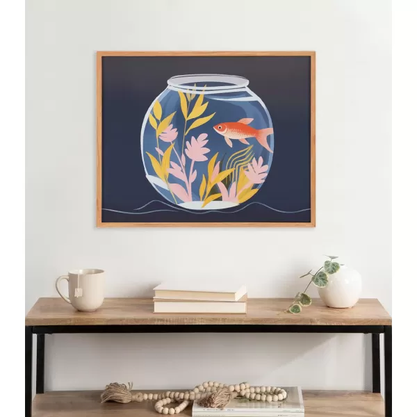 Kate and Laurel Cute Deer Wearing Glasses Framed Wall Art by The Creative Bunch Studio 12x16 Black Adorable Animal Art for WallNatural  Fish Tank