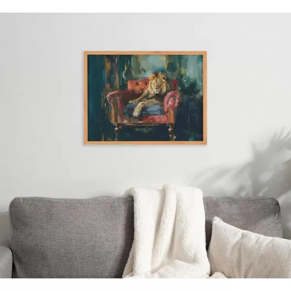 Kate and Laurel Cute Deer Wearing Glasses Framed Wall Art by The Creative Bunch Studio 12x16 Black Adorable Animal Art for WallNatural  Lion