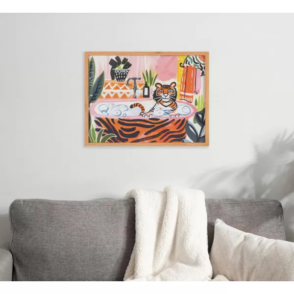 Kate and Laurel Cute Deer Wearing Glasses Framed Wall Art by The Creative Bunch Studio 12x16 Black Adorable Animal Art for WallNatural  Tiger Bath