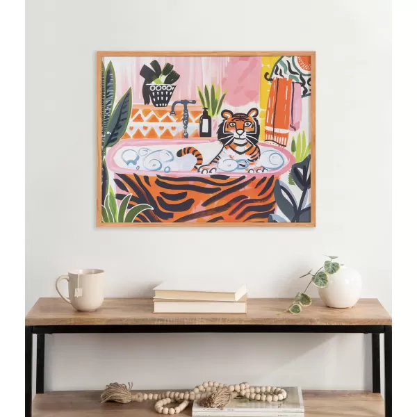 Kate and Laurel Cute Deer Wearing Glasses Framed Wall Art by The Creative Bunch Studio 12x16 Black Adorable Animal Art for WallNatural  Tiger Bath