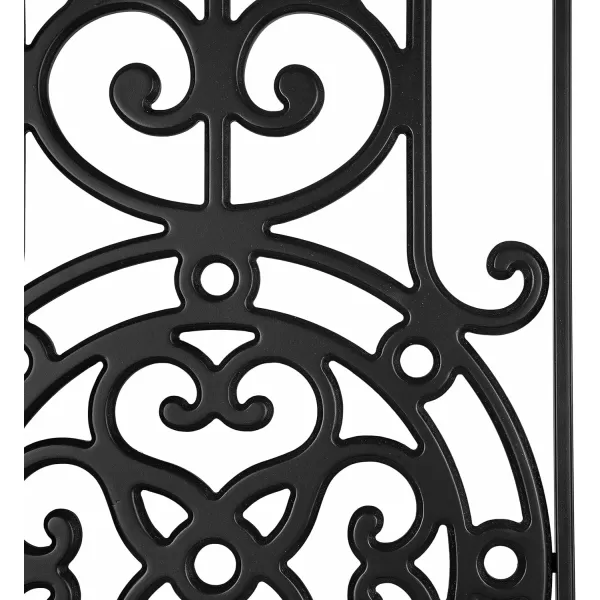 Kate and Laurel Ellard Farmhouse Rectangle Wall Art Plaque 20 x 44 Black Traditional Panel Decorative Wall Plaque with Ornate Painted Wooden Scrollwork and Sturdy Metal Frame
