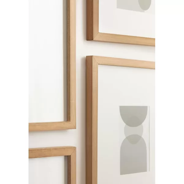 Kate and Laurel Gallery Contemporary Rectangle Minimal Graphic Framed Art Set of 5 Varying Sizes Black Modern FivePiece Framed Wall Art for Gallery Wall Frame Set in Living Room Wall DecorRustic Brown