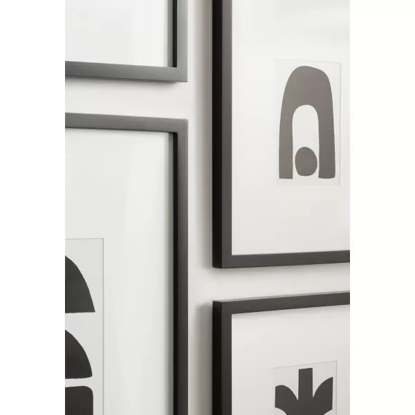 Kate and Laurel Gallery Contemporary Rectangle Minimal Graphic Framed Art Set of 5 Varying Sizes Black Modern FivePiece Framed Wall Art for Gallery Wall Frame Set in Living Room Wall DecorBlack