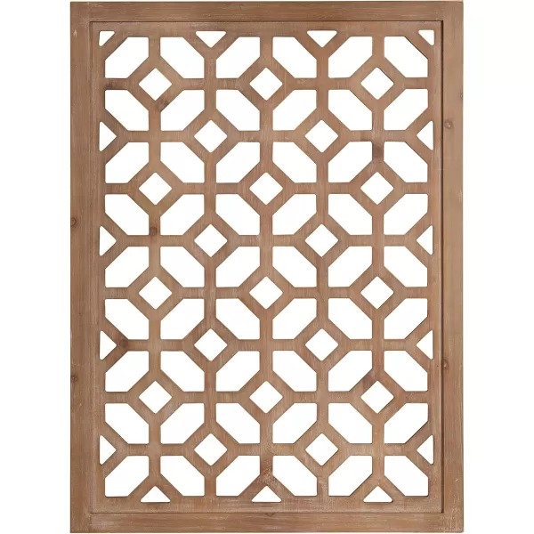 Kate and Laurel Latonia Coastal Wooden Wall Art Plaque with Repeating Pattern and Light Distressing 24x32 NaturalNatural