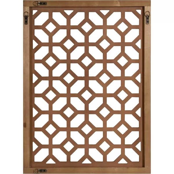 Kate and Laurel Latonia Coastal Wooden Wall Art Plaque with Repeating Pattern and Light Distressing 24x32 NaturalNatural