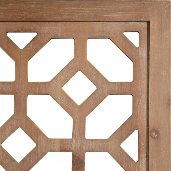 Kate and Laurel Latonia Coastal Wooden Wall Art Plaque with Repeating Pattern and Light Distressing 24x32 NaturalNatural