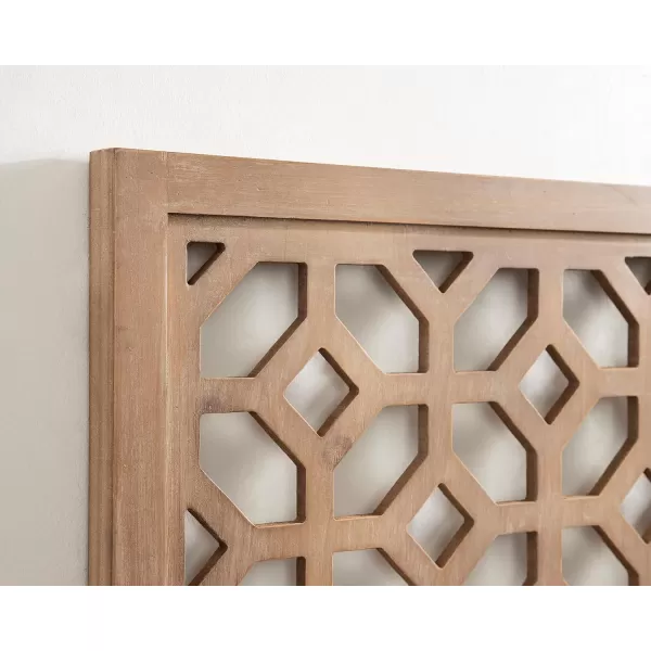 Kate and Laurel Latonia Coastal Wooden Wall Art Plaque with Repeating Pattern and Light Distressing 24x32 NaturalNatural