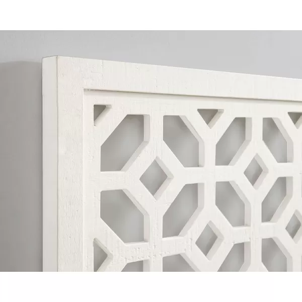 Kate and Laurel Latonia Coastal Wooden Wall Art Plaque with Repeating Pattern and Light Distressing 24x32 NaturalWhite