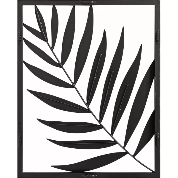 Kate and Laurel Malak Modern Metal Leaf Plaque Tropical Art for Wall Dcor 22x28 Black