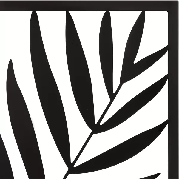 Kate and Laurel Malak Modern Metal Leaf Plaque Tropical Art for Wall Dcor 22x28 Black