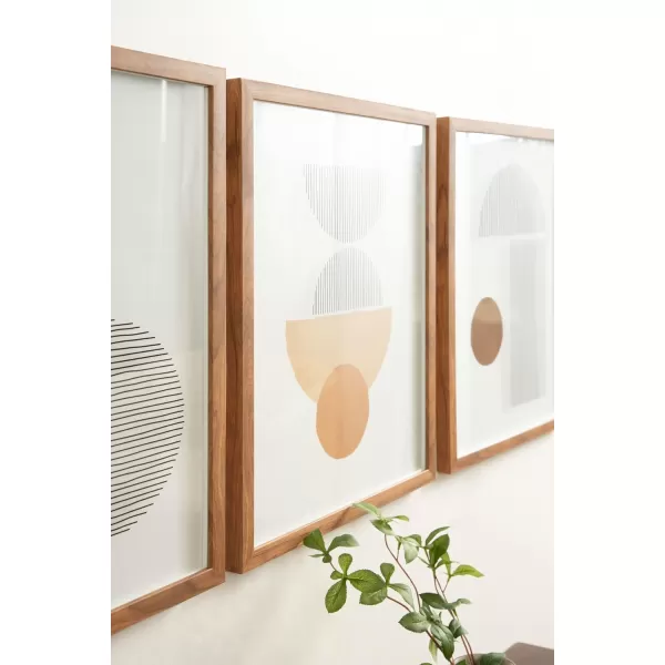 Kate and Laurel Melstone Contemporary Rectangle MidCentury Geometric Framed Art Set of 3 16 x 20 Brown Modern ThreePiece Framed Wall Art for Gallery Wall Frame Set in Living Room Wall Decor