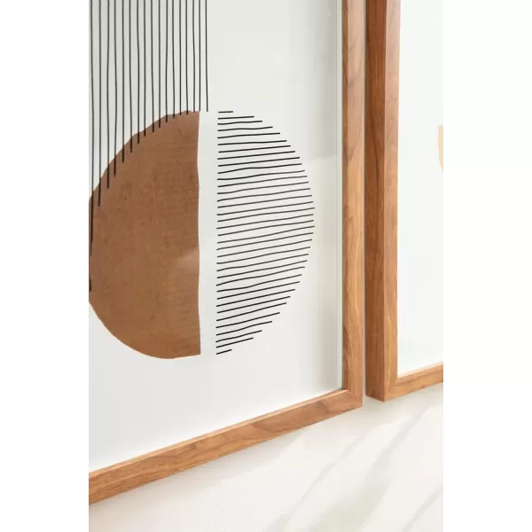 Kate and Laurel Melstone Contemporary Rectangle MidCentury Geometric Framed Art Set of 3 16 x 20 Brown Modern ThreePiece Framed Wall Art for Gallery Wall Frame Set in Living Room Wall Decor