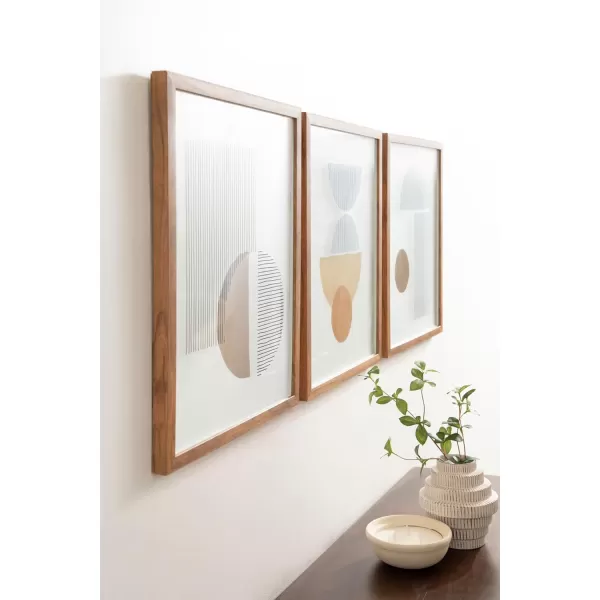 Kate and Laurel Melstone Contemporary Rectangle MidCentury Geometric Framed Art Set of 3 16 x 20 Brown Modern ThreePiece Framed Wall Art for Gallery Wall Frame Set in Living Room Wall Decor
