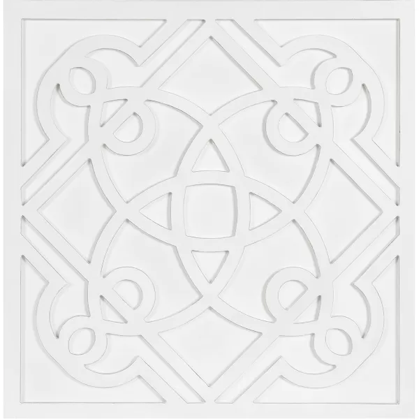 Kate and Laurel Mercador Modern Farmhouse Square Wooden Wall Art Plaque for Light Coastal Home Decor 24x24 White