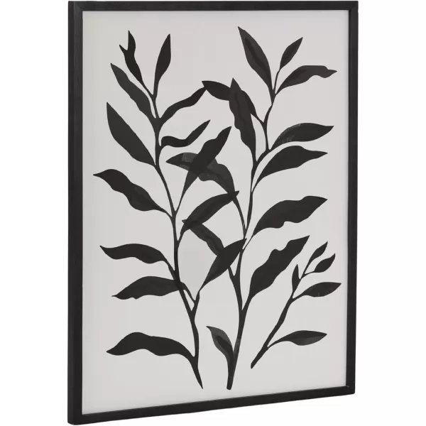 Kate and Laurel Modern Muted Cottage Floral Abstract Framed Wall Art by The Creative Bunch Studio 16x20 Black Cute Flower Art for WallBlack  Silhouette