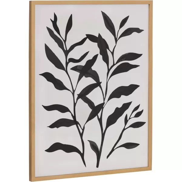 Kate and Laurel Modern Muted Cottage Floral Abstract Framed Wall Art by The Creative Bunch Studio 16x20 Black Cute Flower Art for WallGold  Silhouette