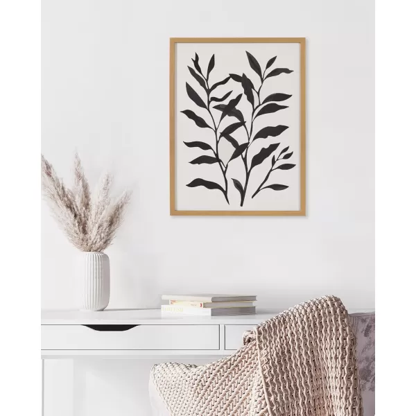 Kate and Laurel Modern Muted Cottage Floral Abstract Framed Wall Art by The Creative Bunch Studio 16x20 Black Cute Flower Art for WallGold  Silhouette