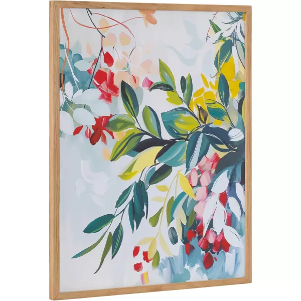 Kate and Laurel Modern Muted Cottage Floral Abstract Framed Wall Art by The Creative Bunch Studio 16x20 Black Cute Flower Art for WallNatural  Jewel Tone