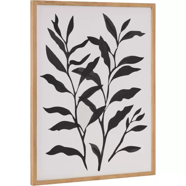 Kate and Laurel Modern Muted Cottage Floral Abstract Framed Wall Art by The Creative Bunch Studio 16x20 Black Cute Flower Art for WallNatural  Silhouette