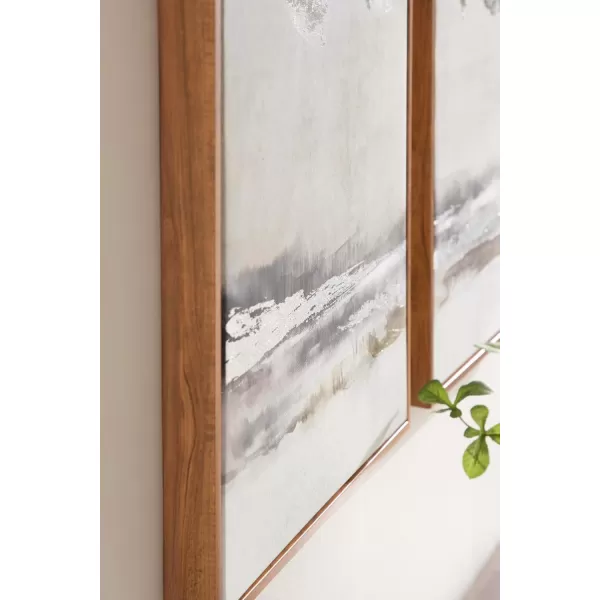 Kate and Laurel Mystic TwoPiece Framed Canvas Abstract Landscape Wall Art 16 x 32 Brown Soft Watercolor Art Set for Wall in Bedroom Entryway or Living Room Decor