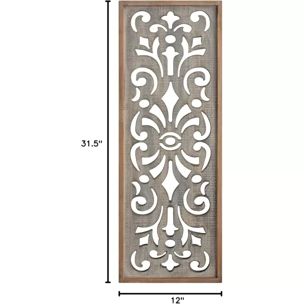 Kate and Laurel Palmares Rustic Decorative Wall Panel 12 x 315 Rustic Gray and Brown Farmhouse Lattice Panel Decor for Wall