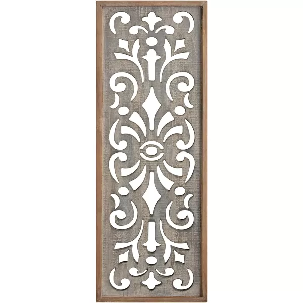 Kate and Laurel Palmares Rustic Decorative Wall Panel 12 x 315 Rustic Gray and Brown Farmhouse Lattice Panel Decor for Wall